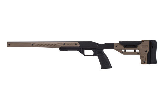 Oryx Sportsman Rifle Chassis Fits Ruger American SA in FDE features an adjustable buttstock